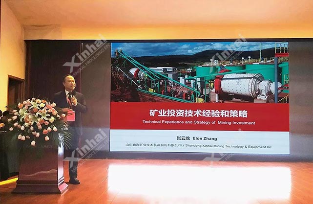 The chairman of Xinhai Mining, Mr Zhang Yunlong gave the speech